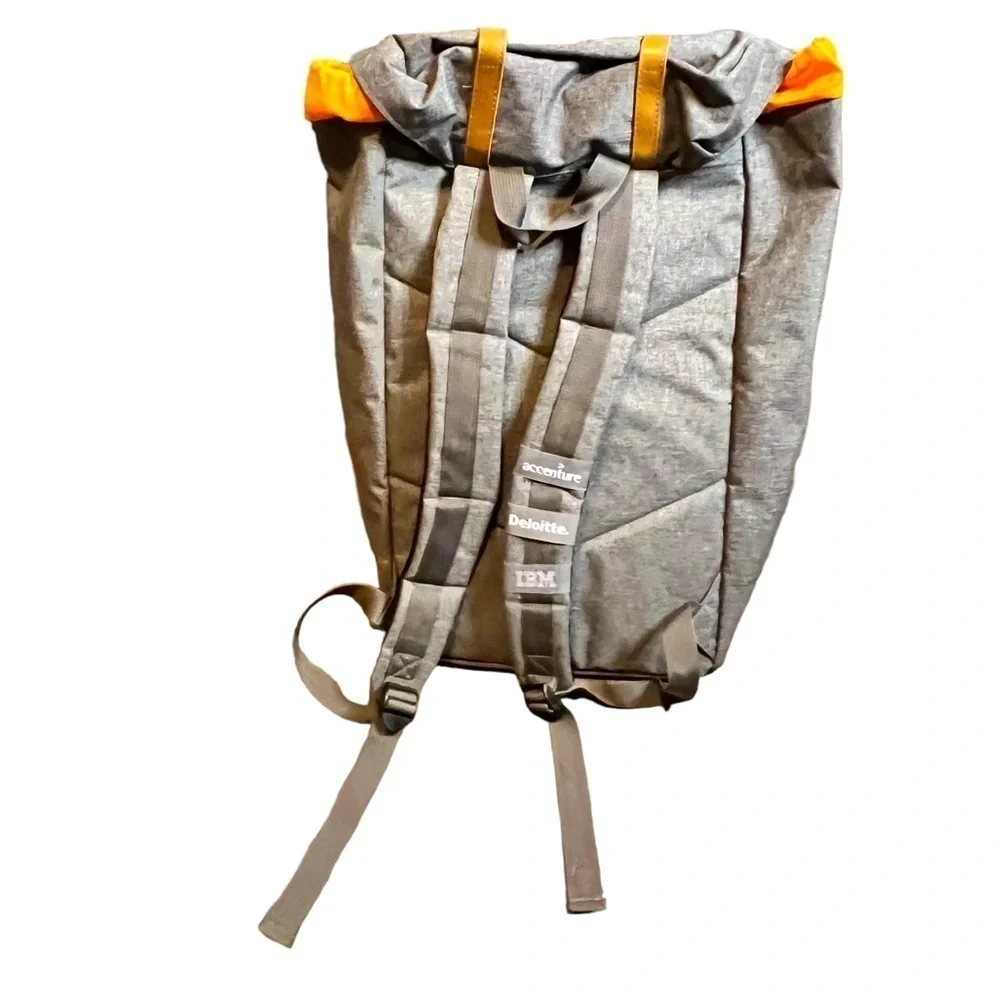 Workday Computer Work Backpack Gray Orange